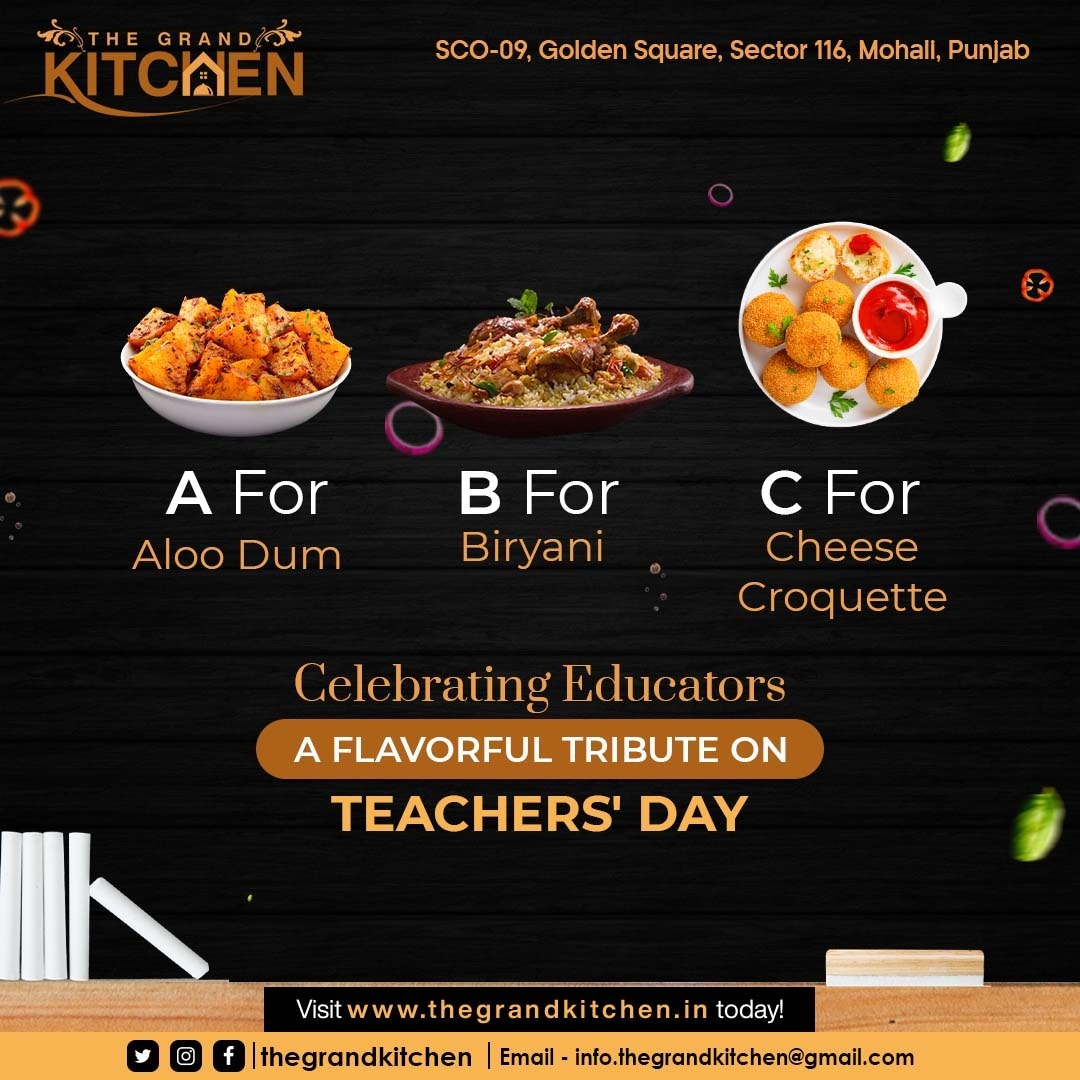 GrandKitchen21's tweet photo. We celebrate the incredible mentors who make learning an extraordinary journey. Your wisdom, patience, and passion for teaching are the building blocks of our success!

#teachersday #teacher #teachers #happyteachersday #teacherlife #education  #school #teacherday #india #thankyou https://t.co/ICo4Vly5dR