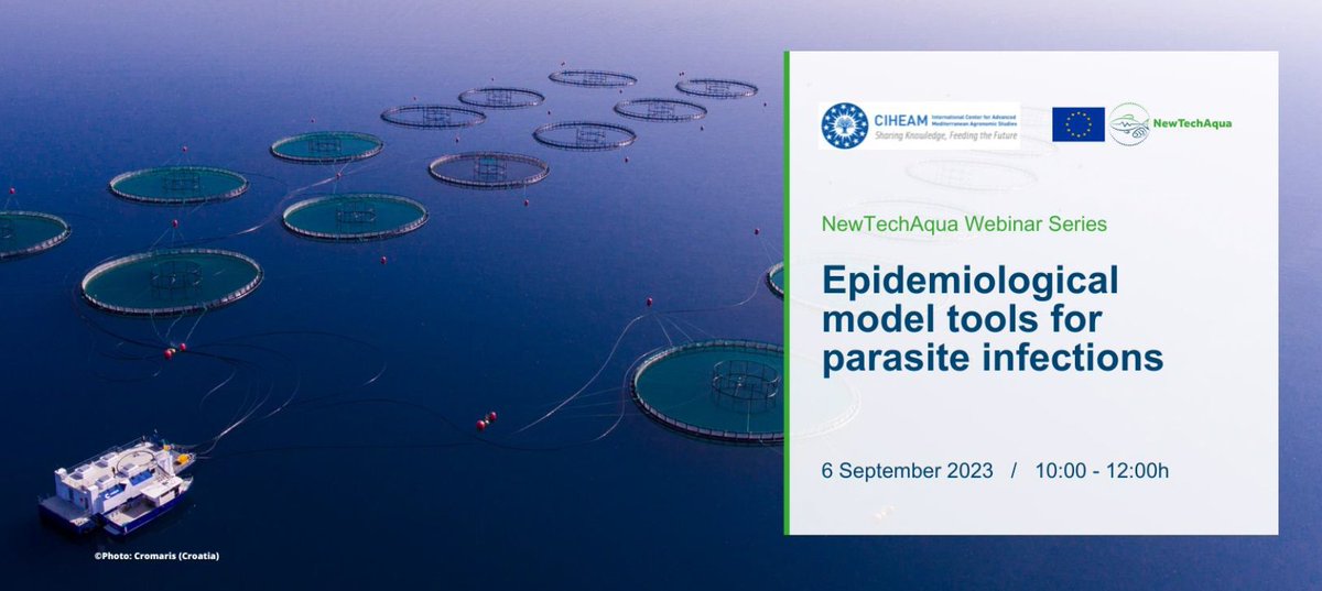 LAST CALL❗ Join our webinar on Epidemiological model tools for 🐠parasite infections tomorrow! 🗓6 September | 10.00 CEST | Online via Zoom

👀 More info: newtechaqua.eu/events/epidemi… #EuropeanAquaculture