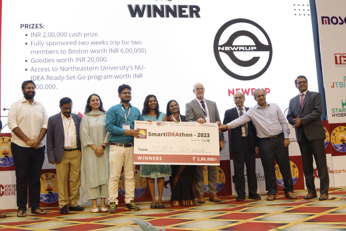 Here's congratulating Newrup Tech Solutions, a #StartupOfNSRCEL from cohort 23 of Launchpad on winning the SmartIDEAthon 2023, at GITAM Deemed University  (+)

@GITAMUniversity
#startup #NSRCEL #IIMB #achievement #growth #technology #SmartIDEAthon #indoorairpollution #rural