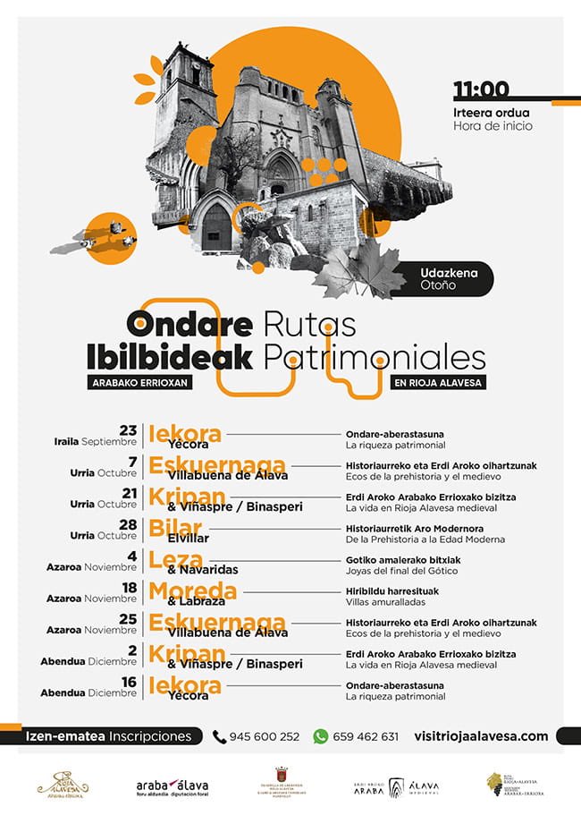 AlavaMedieval's tweet photo. 🤩 Nuevas fechas de las rutas patrimoniales por @Rioja_Alavesa, ¡os esperamos!

📲 Reserva previa obligatoria: https://t.co/Q7SCatGxEr https://t.co/8WrFAgGbDv