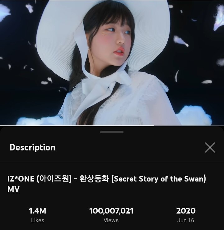 IZONE_stats's tweet photo. . @official_izone 'Secret Story of the Swan MV' has reach 100,000,000 views on YouTube. Secret Story of the Swan is IZ*ONE's 3rd song to reach this milestone!

🔗https://t.co/64keiWH5i1

#아이즈원 https://t.co/UmJ5yrM1p2