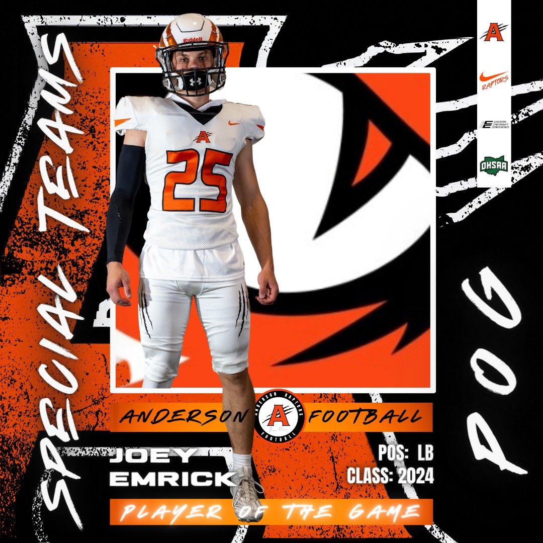AHS_TDClub's tweet photo. ⭐️ Congrats to Week 3️⃣ @_AHS_Football Varsity Players of the Game ⭐️
Offense: @CamMathis78
Defense: Zach Jump
Special Teams: @joey_emrick
🎙️Interviews tonight @usbnsports broadcast of #RaptorRecap at Anderson Pub and Grill.
#WorkWins @CoachEvanDreyer https://t.co/O9kNskDqT0