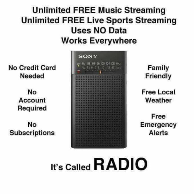 innibos's tweet photo. Also no entertainment, boring information, no making sense of it, not even relevant - It's called radio 2023 https://t.co/WrC4azXeno