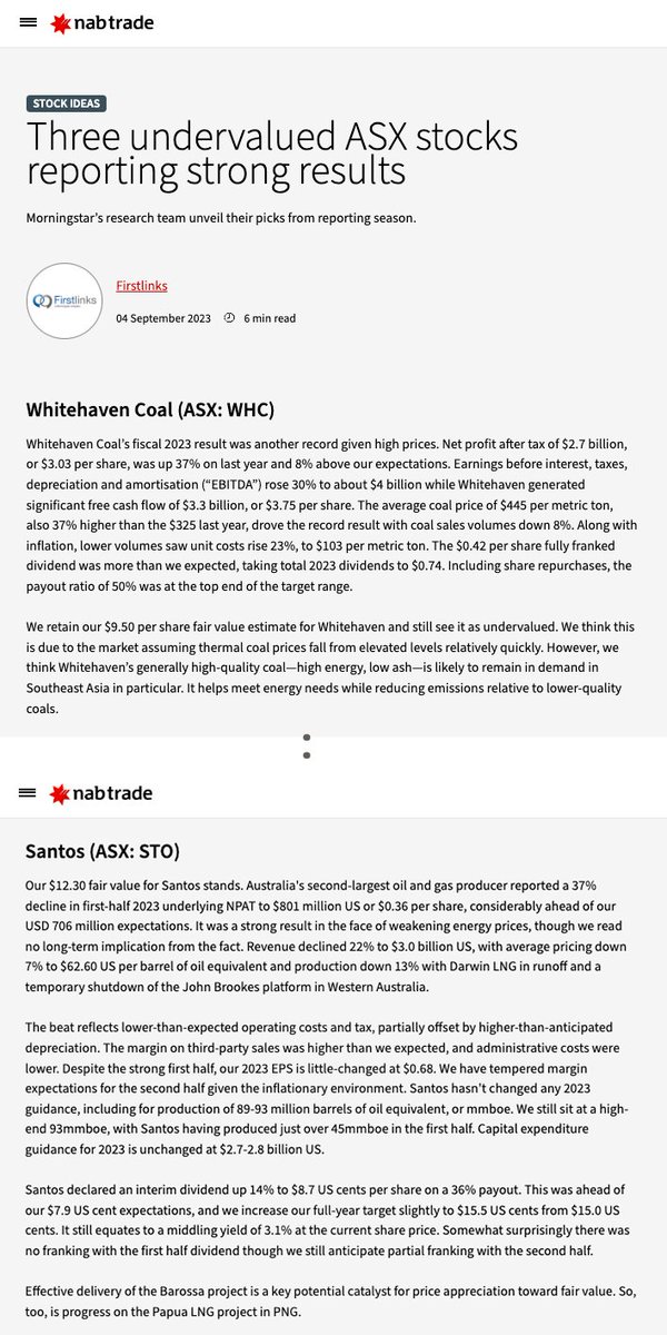 SO <a href="/nabtrade/">nabtrade</a> has recommended investors buy Whitehaven Coal and Santos. How is this "taking action on climate change" <a href="/NAB/">NAB</a>?! #amoral #thoughtless FYI <a href="/market_forces/">Market Forces</a>