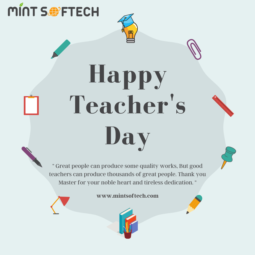 MintSoftech's tweet photo. Happy Teacher's Day to the guiding lights of knowledge! 📚✨ Mintsoftech Digital Marketing Agency celebrates and appreciates all the educators shaping tomorrow's leaders. 🍎👩🏫
https://t.co/tojjyAc8YF
#TeachersDay #EducationMatters #ThankATeacher #Mintsoftech https://t.co/BJod8Scm0V
