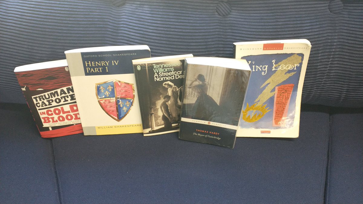 EnglishStanwell's tweet photo. Former students: do you have any copies of our Year 12/13 set texts lying around your house? Please drop them back into school as soon as possible, so that we can share the joy with future generations. https://t.co/xdUUNJZD36