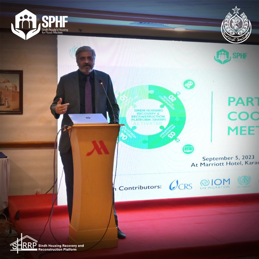 SphfOfficial's tweet photo. Second Partners Coordination meeting under Sindh Housing Recovery &amp; Reconstruction (SHRRP) today! CEO SPHF @khalidmshaikh1 kicked off the first session, followed by colleagues sharing insights on SPHF's latest developments and how different partners can join forces. https://t.co/u01jk7bi3T