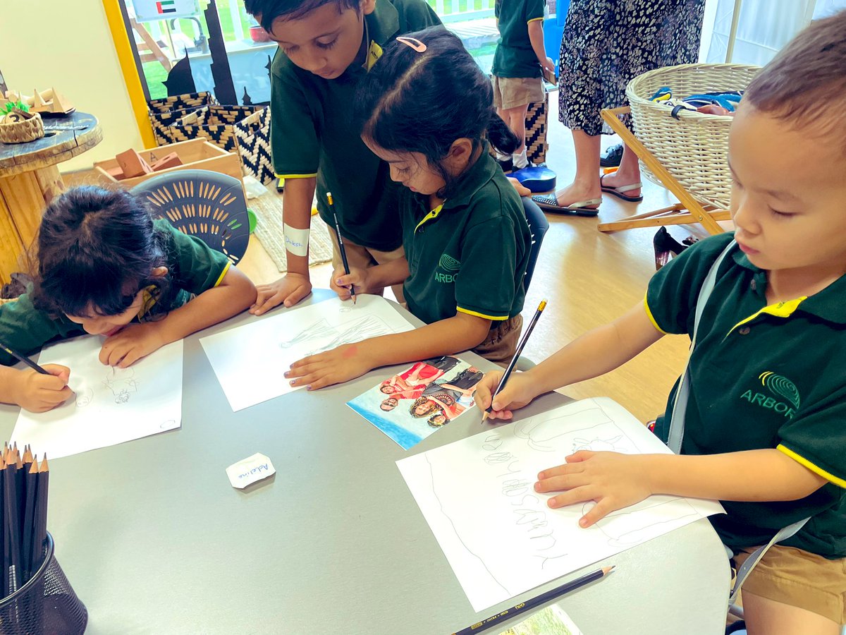 GeorgeStokesHoP's tweet photo. It has been an absolute delight drawing family self portraits this week with all of the @ArborFoundation classes! 

I am in awe of how the teachers and students have already set up beautiful environments, caring cultures, and embedded routines. https://t.co/3P5XaiOQix
