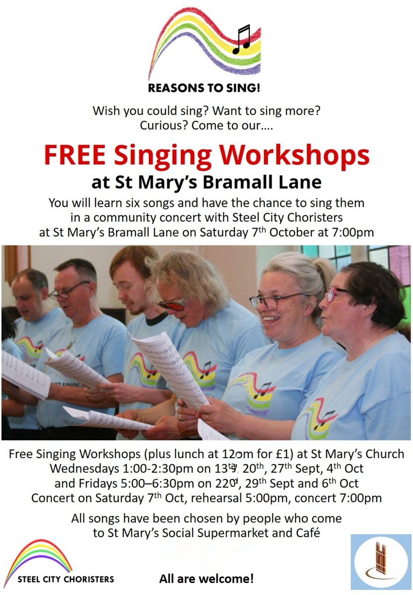 YoyoSongShop (@yoyosongshop) on Twitter photo So looking forward to running these workshops with <a href="/SteelChoristers/">Steel City Choristers</a> <a href="/stmarysnews/">News from St Marys</a> <a href="/marys_church/">StMarys Congregation</a> St Marys Bramall Lane Sheffield 🎶 for anyone who uses our space🎶 ...but all are welcome! So looking forward to running these workshops with <a href="/SteelChoristers/">Steel City Choristers</a> <a href="/stmarysnews/">News from St Marys</a> <a href="/marys_church/">StMarys Congregation</a> St Marys Bramall Lane Sheffield 🎶 for anyone who uses our space🎶 ...but all are welcome!
