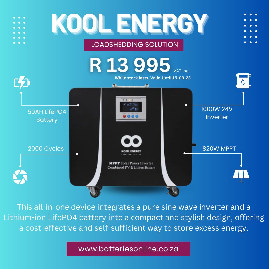 MALDistributors's tweet photo. Buy Online: https://t.co/gt3BWP6SaT
#loadshedding #eskom #backuppower #portablegenerator #solar #solarenergy #solarpower #renewableenergy #inverter #solarsolution #loadSheddingsolution #batteriesonline #malsolar #malbatteries #koolenergy #mobileinverter https://t.co/37yOepj8vB