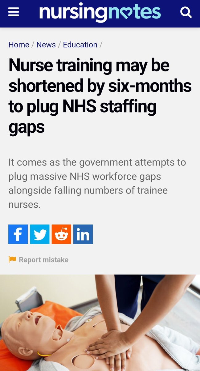 So, the government is seriously considering cutting training time for nurses in a bid to boost staffing in the NHS 

I find this gravely concerning. Training is currently in need of an overhaul as nurses are often too understaffed on wards and in community to support student