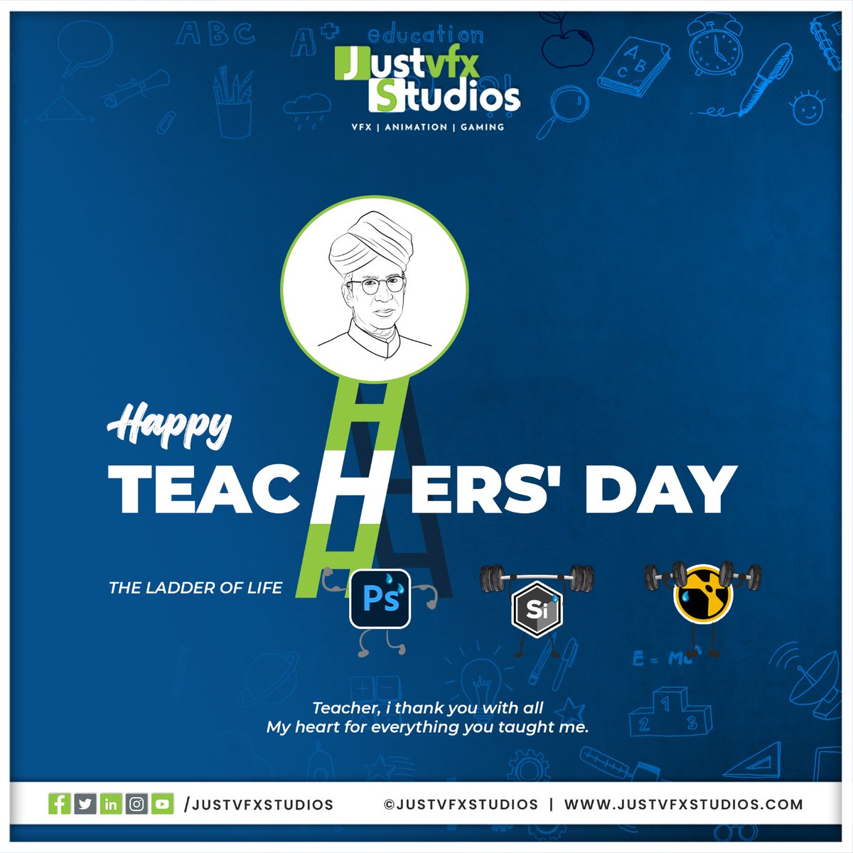 JustvfxS's tweet photo. To all the dedicated teachers who light the path of knowledge, Happy Teachers' Day! 📚🍎 Your guidance shapes the future, and your wisdom inspires us all. Thank you for your unwavering commitment to education. 🙏✨ #TeachersDay  #Inspiration #justvfx #justanimation https://t.co/N7LCDjUEhB