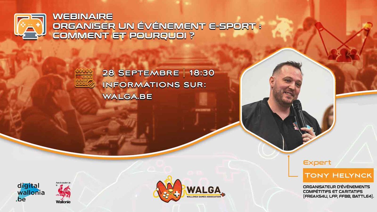 WALGAbe's tweet photo. WEBINAIRE : Organiser un événement E-sport, comment et pourquoi ? 🎮

Nous tenterons de répondre à toutes vos questions sur l'organisation de tels événements dans le secteur avec Tony Helynck (@syNip_) le 28/09 !

Inscription gratuite ! Plus d'infos ↙
https://t.co/uAiQinEHbs https://t.co/6J0jp6HA2t