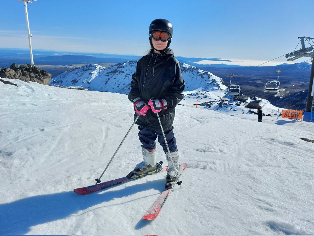 Little snapper learning to ski. Nz beautiful.