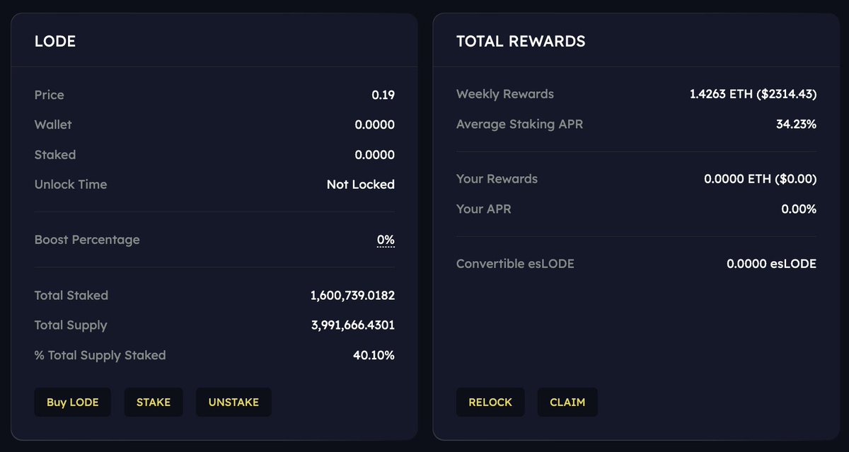 With the Epoch 2 emission vote wrapped up, here’s our weekly rate recap:

$LODE stakers have heavily incentivized blue chip borrows, growing the protocol’s revenue while raising the deposit interests.

Meanwhile, $MAGIC and $plvGLP deposits received solid incentives: a prime