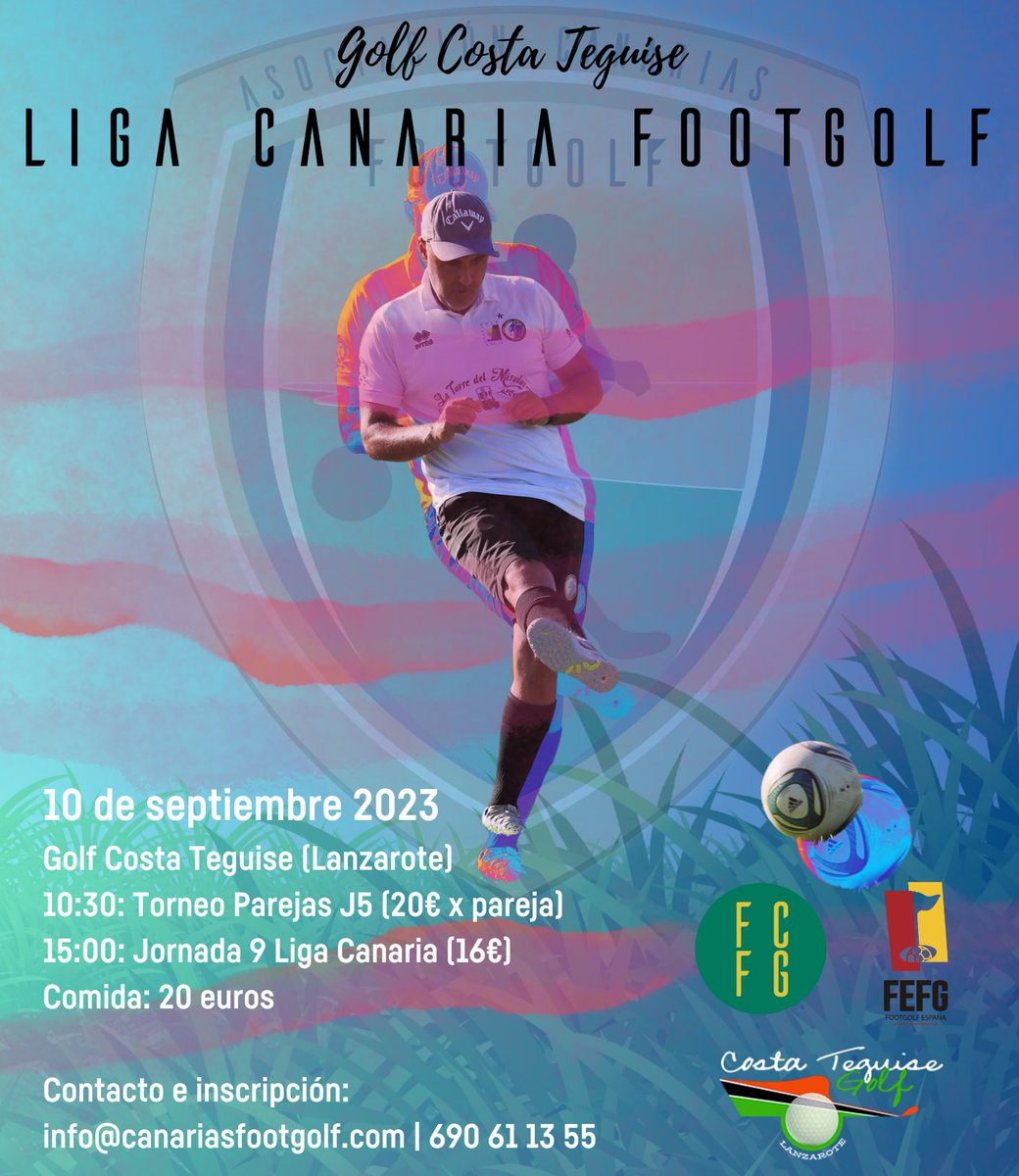 ⚽⛳ Este domingo tenemos cita con #Lanzarote, en la doble jornada que se disputará: la 9️⃣ de la Liga Canaria individual y la 5️⃣ de la liga de parejas y disfrutar del magnífico recorrido que nos ofrece @CostaTeguiseGolf

Info 📸⬇️

 #Footgolfers #footgolflife <a href="/CabildoLZ/">Cabildo de Lanzarote</a>