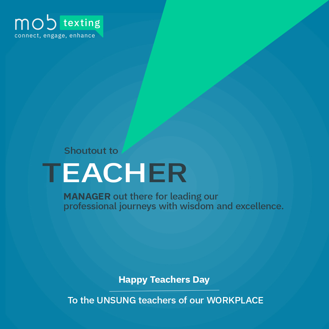 mobtexting's tweet photo. Cheers to each of the Teachers AKA Managers, working as a great mentors in the corporate classroom, teaching us valuable lessons every single day.

Happy Teachers Day!

#TeachersDay #teachersdayspecial #managers #mobtexting #happyteachersday2023 https://t.co/lAnNpBHWb1