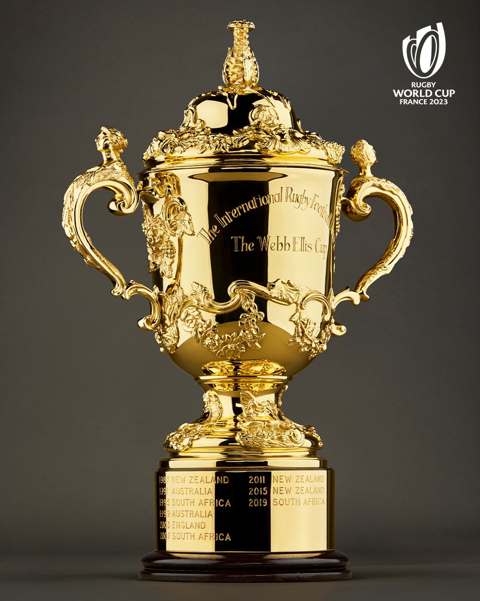 rugbyworldcup's tweet photo. What the world is playing for 🏆

#RWC2023 https://t.co/EZaRmQ0wZA