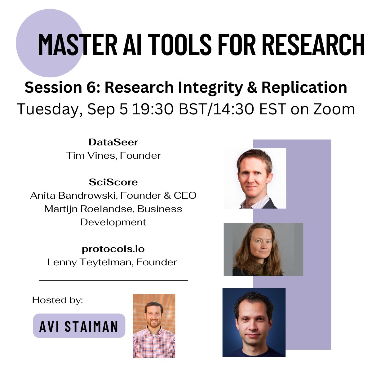 High-profile cases of research misconduct make us wonder how widespread misconduct is.

Can #AItools help #researchers and #scholarlypublishers restore faith in science?

shorturl.at/ktyW8

@TimHVines <a href="/DataSeerAI/">DataSeerAI</a>
<a href="/mathein/">Martijn Roelandse</a> <a href="/Anitabandrowski/">Anita Bandrowski</a>
<a href="/sciscore/">SciScore</a> <a href="/lteytelman/">Lenny Teytelman</a> <a href="/protocolsIO/">protocols.io</a>