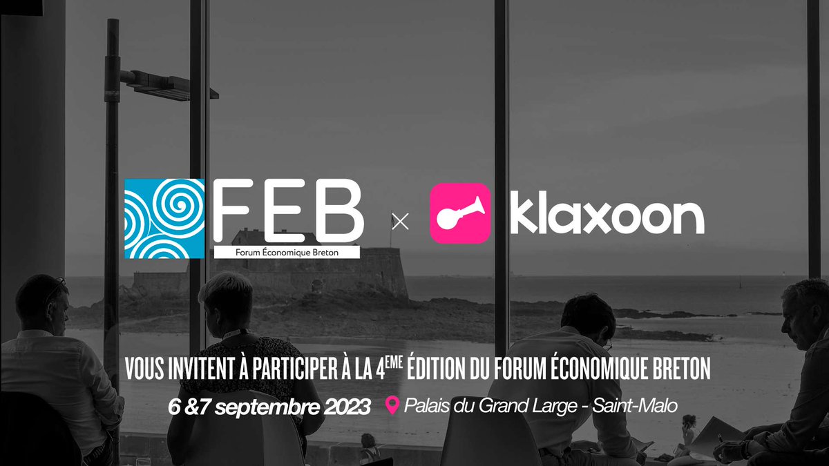 Cette semaine, #Klaxoon fait également sa rentrée au Forum Économique Breton! C’est l’événement économique à ne pas rater pour coconstruire la #Bretagne de demain! En tant que partenaire technique, nous sommes ravis de pouvoir rendre les interventions du FEB plus participatives!