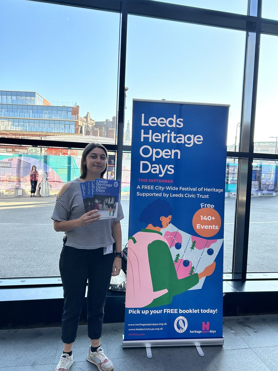 LeedsCivicTrust's tweet image. We are Leeds Train Station today handing out @heritageopenday booklets!