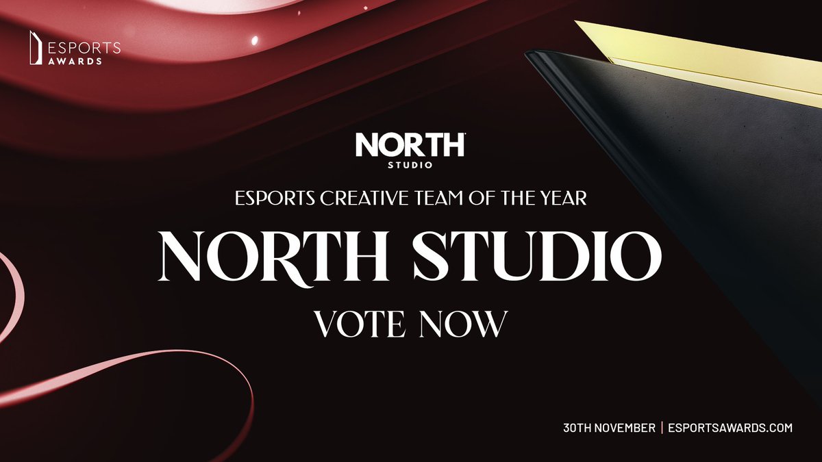 Esports Awards (@esportsawards) on Twitter photo Vote for <a href="/northstudio_io/">North Studio</a>! Finalist of the Esports Creative Team of the Year award.
Remember, you can VOTE EVERY DAY, once a day.
✅ Vote now: esportsawards.com/vote/
Esports Awards 2023 - November 30th | Zouk - Las Vegas Vote for <a href="/northstudio_io/">North Studio</a>! Finalist of the Esports Creative Team of the Year award.
Remember, you can VOTE EVERY DAY, once a day.
✅ Vote now: esportsawards.com/vote/
Esports Awards 2023 - November 30th | Zouk - Las Vegas