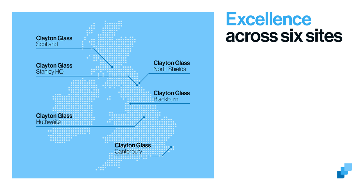 At Clayton Glass, the cornerstone of our dependability lies in our expansive multi-site operation. Spanning across six cutting-edge manufacturing sites in both England and Scotland, our capacity reaches an astounding 67,000 units per week!