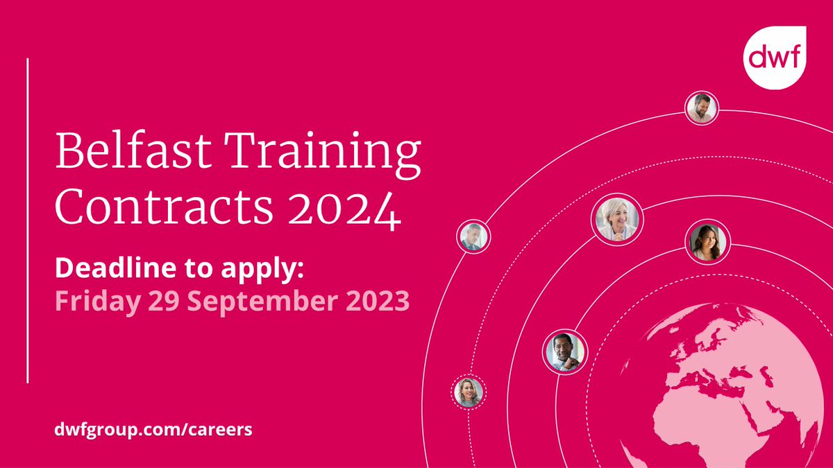 DWF_Law's tweet image. Applications to apply for our Belfast Training Contracts 2024 are now live!

- Click on this link to apply: bit.ly/3Ehf45X
- Sign up to attend the Belfast Insight Evening on 13 September 2023, 18:00-20:00: bit.ly/47Opx6h

#dwf #earlycareers #trainees #solicitor