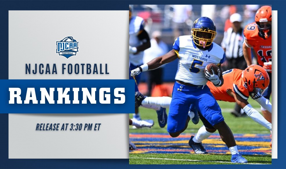 🚨Football season is in full swing The latest #NJCAAFootball rankings are set to be released at 3:30 PM ET. Who will move up the polls this early in the season?