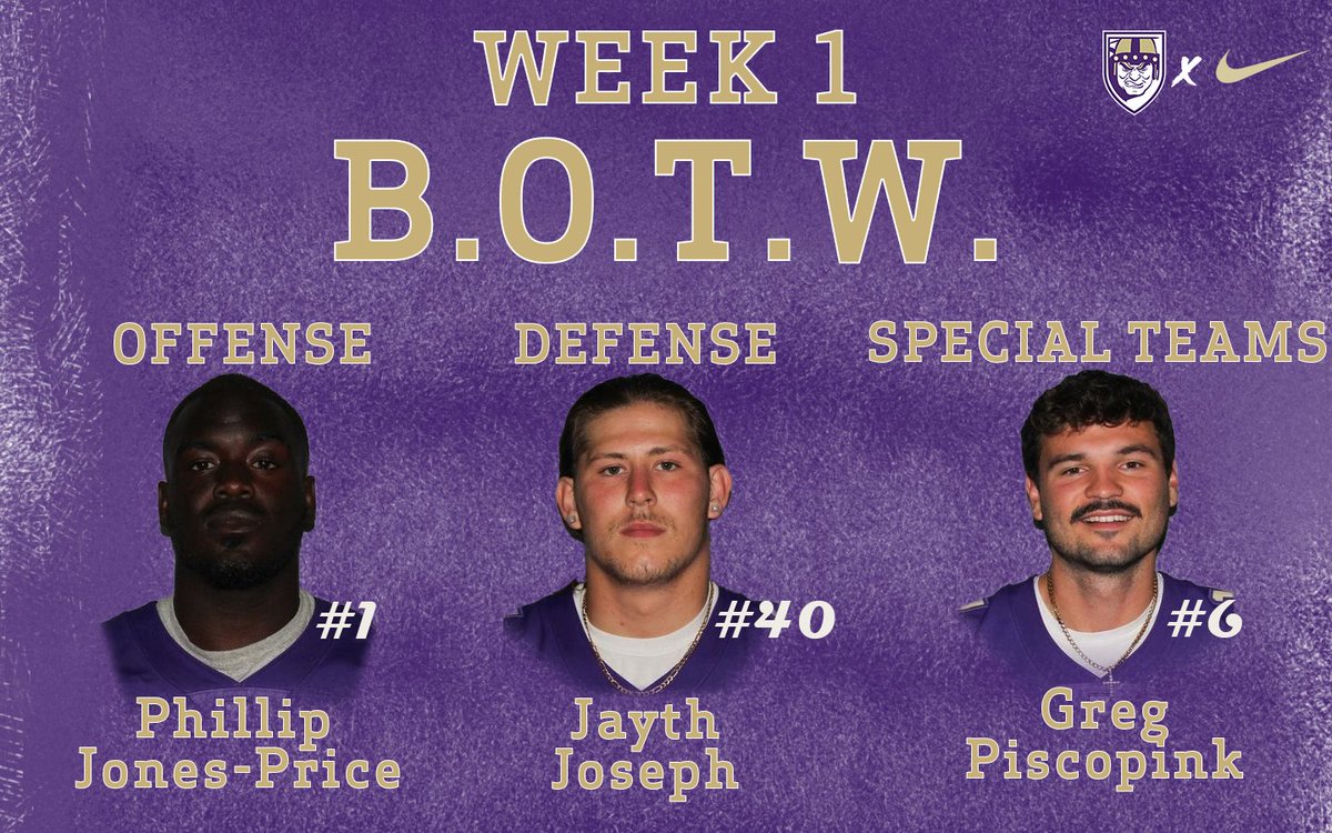 AlbionFootball's tweet photo. These 3 young men had game changing performances in our week 1 victory in Wisconsin, earning them each Briton of The Week for their respective units!

#PPP https://t.co/JtUITHrkZa