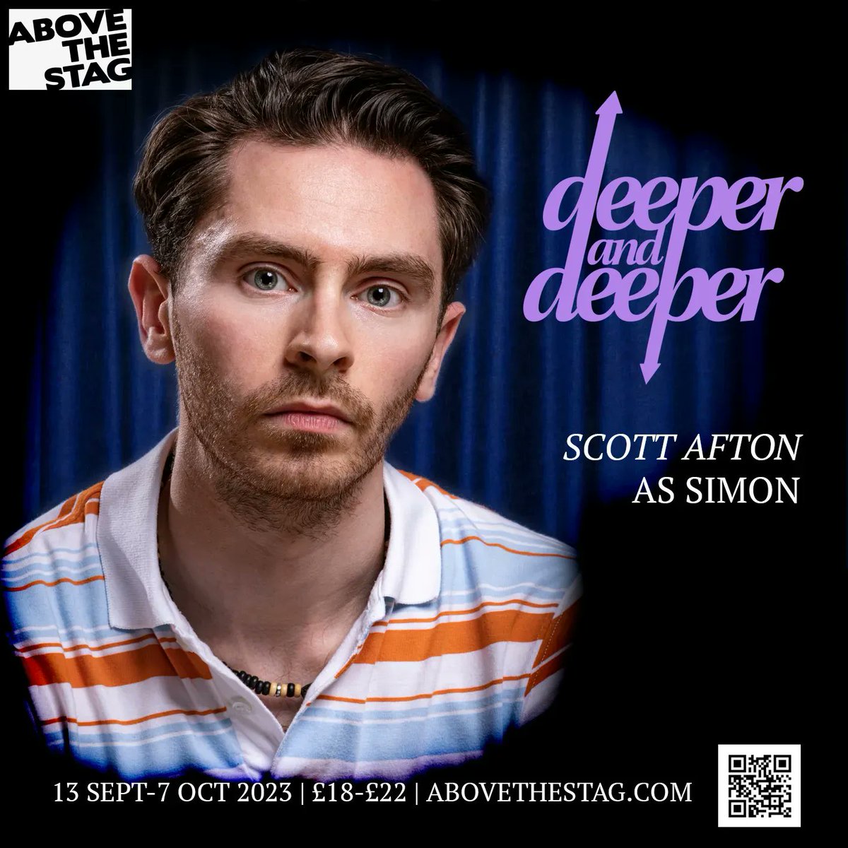 Finally out fifth member of Deeper and Deeper we welcome Scott Afton to the cast in the role of Simon. Less than 90 seats left for the run book now! Abovethestag.com