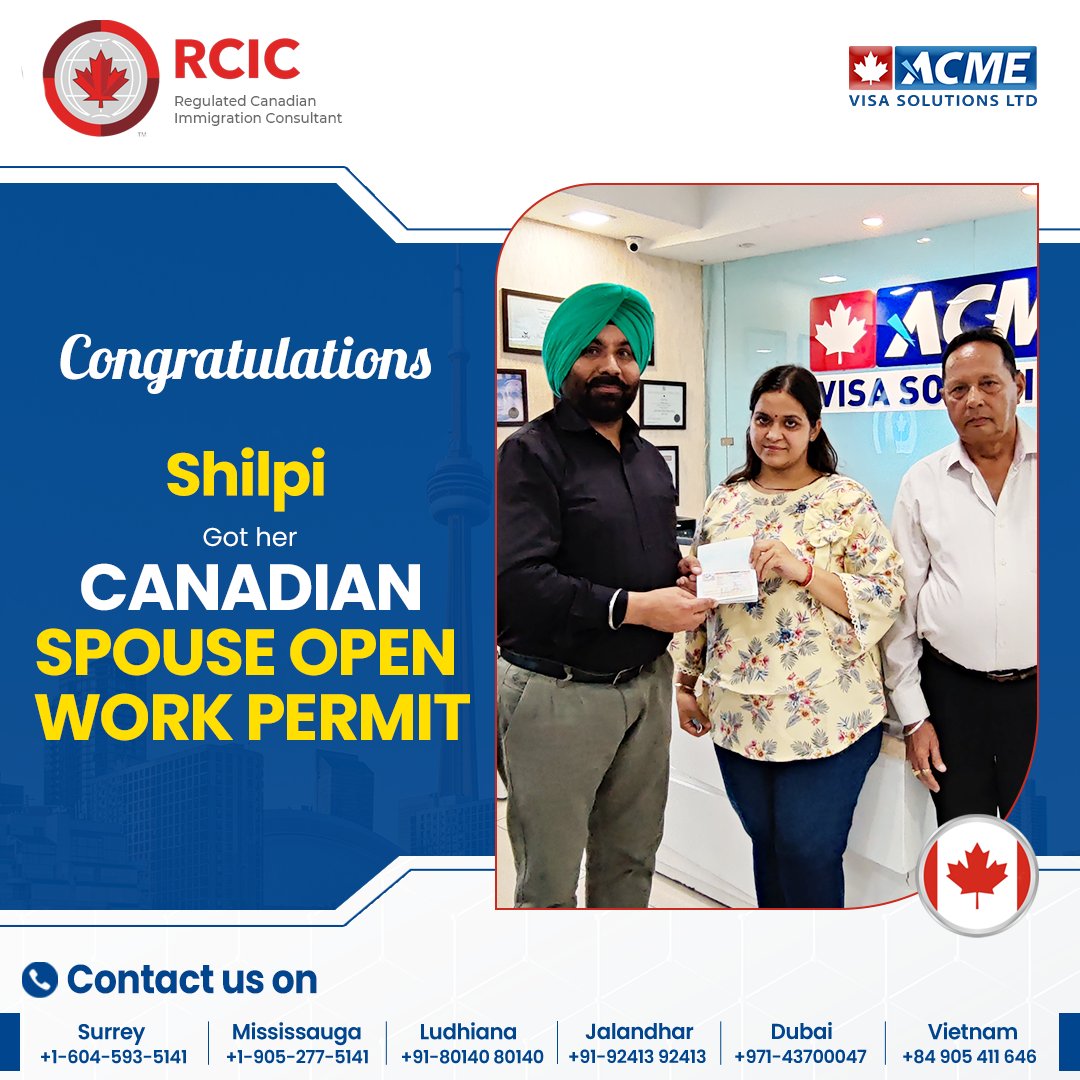 visa_acme's tweet image. #SOWP #spousevisa #spouseopenworkpermit #Openworkpermit #workincanada #JobsinCanada #abroad #Canada #studyincanada #studentvisa #Bestimmigrationcompany #canadaworkpermit #CanadianImmigration #AcmeVisa #Immigrationexpert #canadavisa #acmevisasolutions #SuccessStory