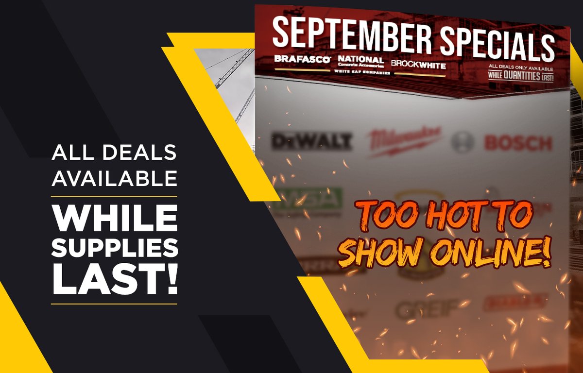 Pick up our September Specials flyer in any of our 40+ branches across Canada! Find Your Local Brafasco Branch - ow.ly/tTnj50PHNfR