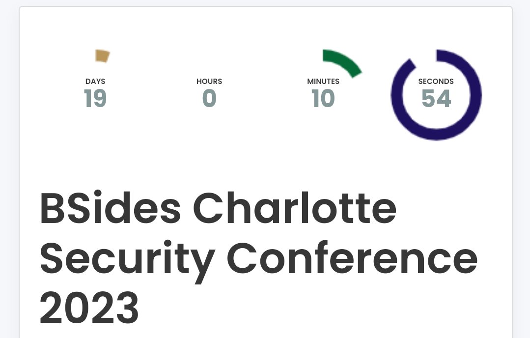 To all my friends in <a href="/unccharlotte/">UNC Charlotte</a> and <a href="/49erAlumni/">UNC Charlotte Alumni 🤙</a> If you are into CyberSecurity then you don't wanna miss out on <a href="/BsidesCLT/">BSides Charlotte</a> security conference and learn from some of the best industry folks. Highly recommend it

BSidesCLT Web -  bsidesclt.org 

#CyberSecurity #meetup