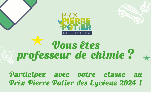 FranceChimie's tweet photo. La 6⃣e édition du Prix Pierre Potier des Lycéens est lancée 🚀! Découvrez les innovations de la #Chimie en faveur du développement durable et votez pour votre projet préféré !
Professeurs, inscrivez vos classes dès à présent ici 👉https://t.co/dba50qz4y5
#PrixPierrePotier https://t.co/gqVXxNfZeD
