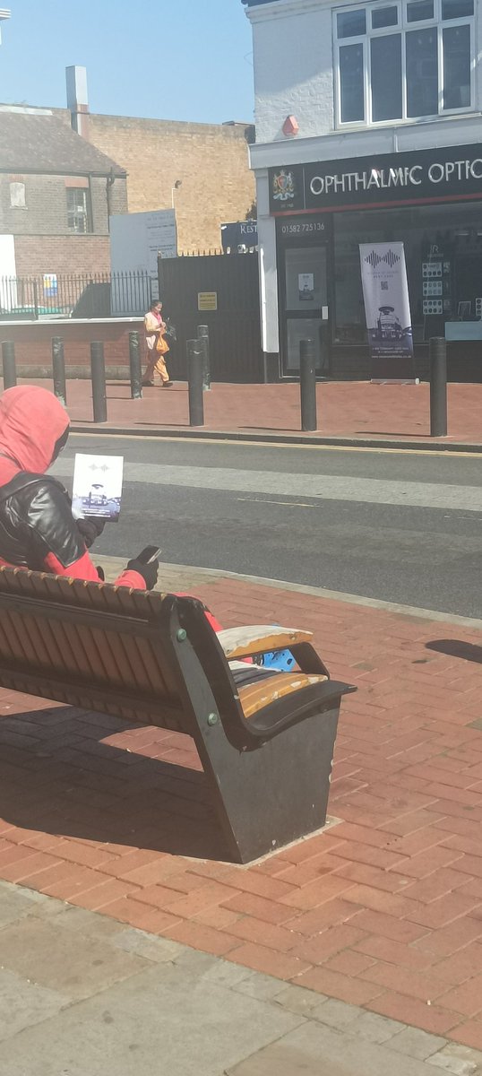 Yep that's Lutons own comic hero <a href="/lutonsdeadpool/">Luton's Deadpool</a> listening to the  #Museumofstories:Burypark audio dramas which are geo located across Bury Park. We think he liked them 😁 You can join the free too walks from the 11th-18th Sept links below <a href="/AppliedStories/">Applied Stories</a> eventbrite.co.uk/e/museum-of-st…