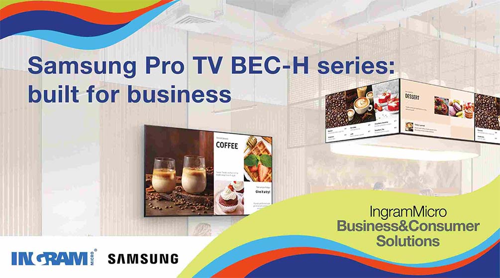 IngramMicroUSA's tweet image. Built for business 🖥️

Power your retail customers’ end user engagement with the vibrant, easily managed Samsung Pro TV BEC-H series: bit.ly/3DGnl34

#IngramMicro #Samsung #proTV #proAV #digitalsignage