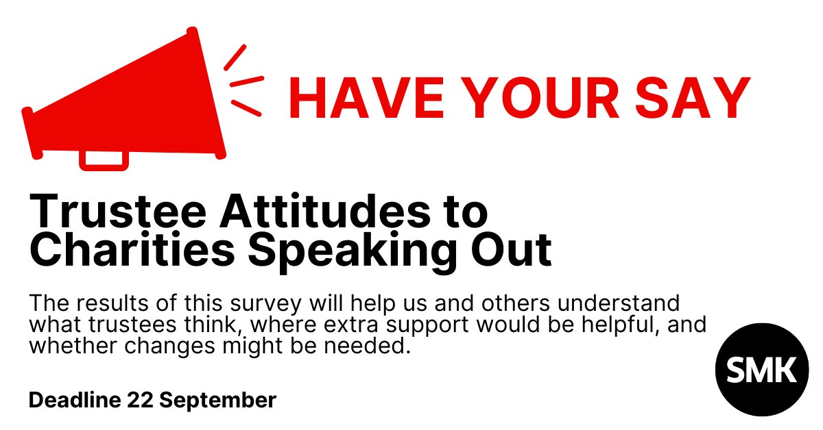 Take part in a joint survey by @CSgovernance and @SMKcampaigners to help us understand how trustees feel about speaking out on important societal issues. Have your say at bit.ly/3qSdHaJ Deadline 22nd Sept