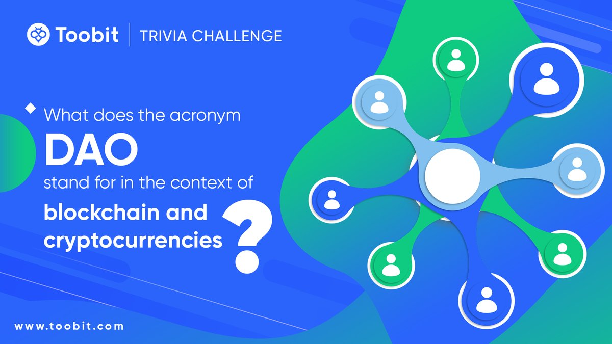 Toobit_official's tweet image. Who&apos;s ready for a round of crypto trivia? 🎉 Let&apos;s put your knowledge to the test and find out who&apos;s the real crypto connoisseur! 🏆💡 

#ToobitTrivia #TuesdayTrivia #Cryptocurrencies #DAO