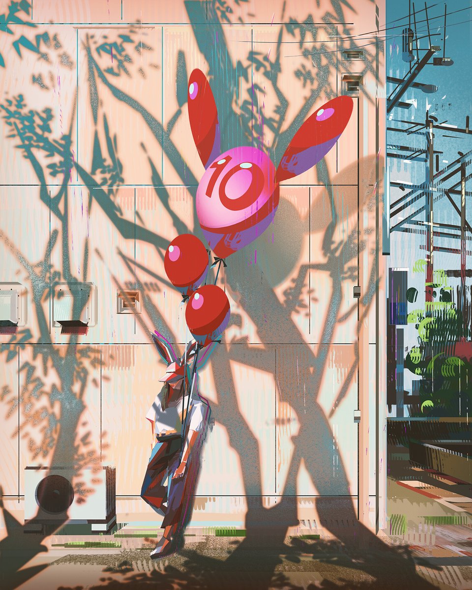 「"Bunny Girl - Red Balloons"Series  by Do」|IAMAGのイラスト