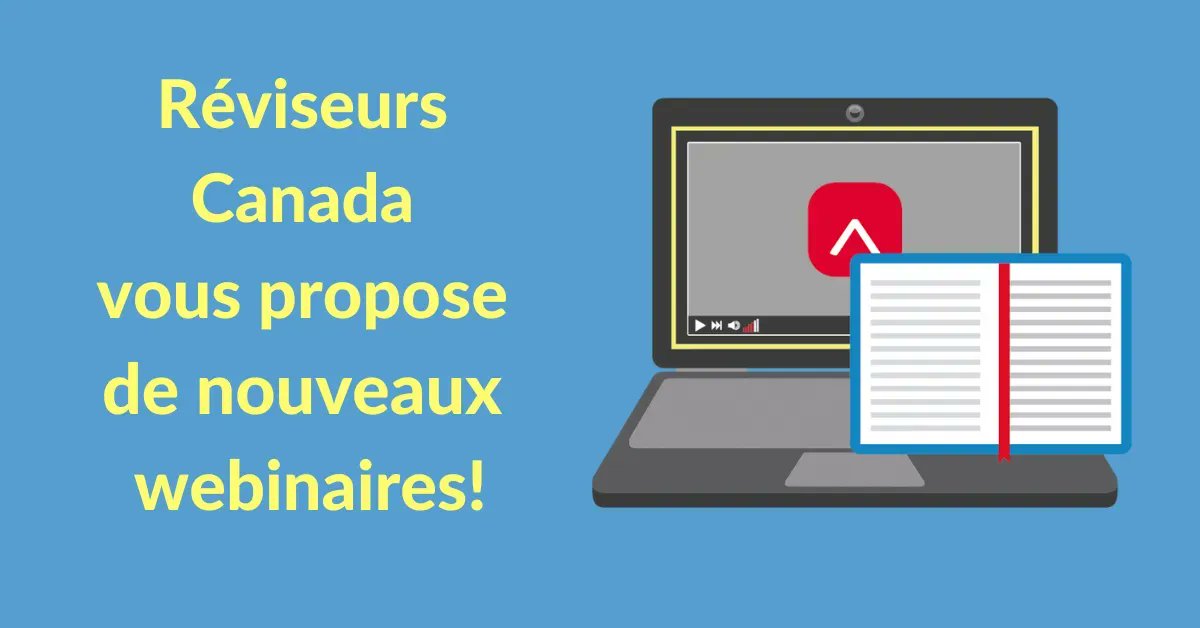 #RéviseursCanada vous propose de nouveaux webinaires! Saisissez cette occasion d’élargir votre champ d’expertise en #révision : buff.ly/3n85KJQ