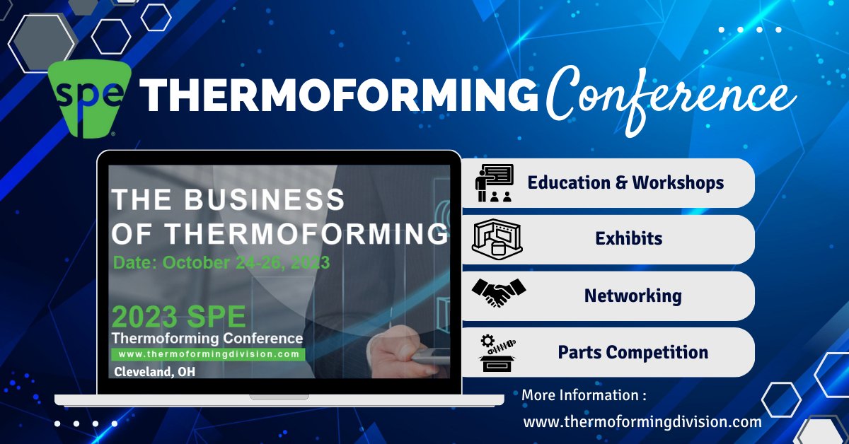 #SPEThermoforming23 is the premier event for thermoforming professionals. Register today: thermoformingdivision.com/conference/the…

#Plastics #Thermoforming