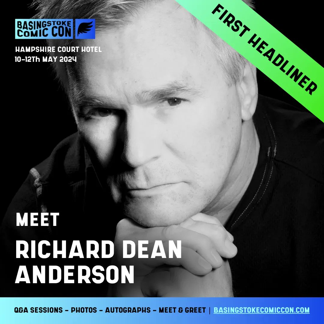 Our first 2024 headliner has landed and it's none other than Richard Dean Anderson 💥

Tickets and extras are now on general sale, get yours secured ➡️
basingstokecomiccon.com/shop/ 

#richarddeananderson #comiccon2024 #comicconuk