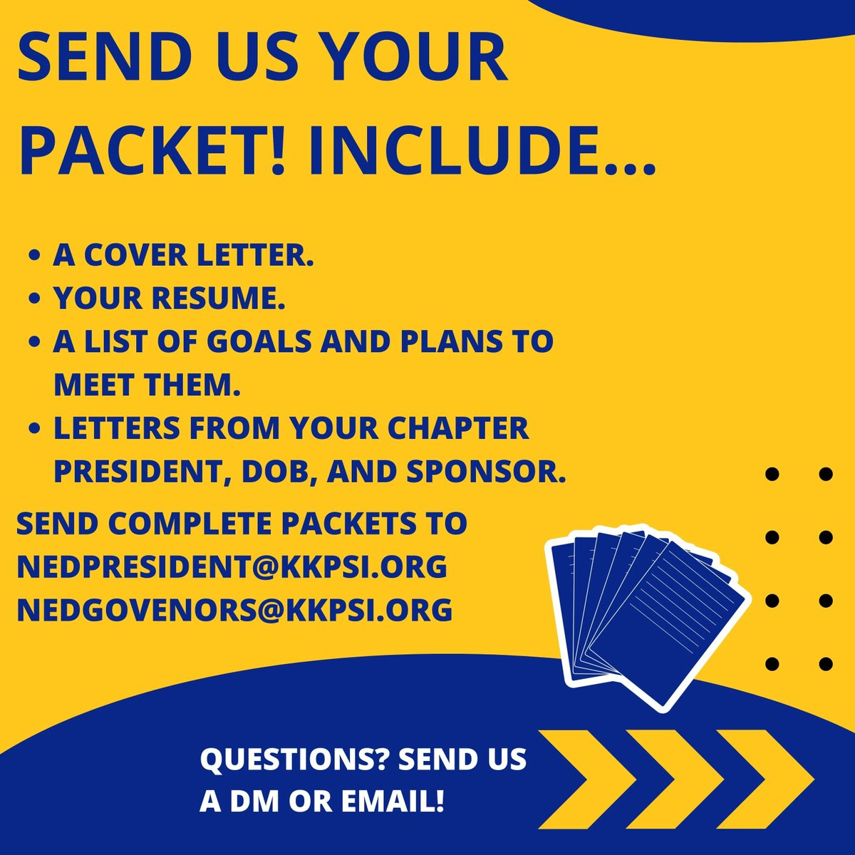 KKPsiNED's tweet photo. Packets for District Parliamentarian are now open! Send us your completed packet by 11:59 p.m. on September 30th to be considered for the position. Brothers, we urge you to join our team for a fulfilling and rewarding experience! https://t.co/gQb5JlEhEh