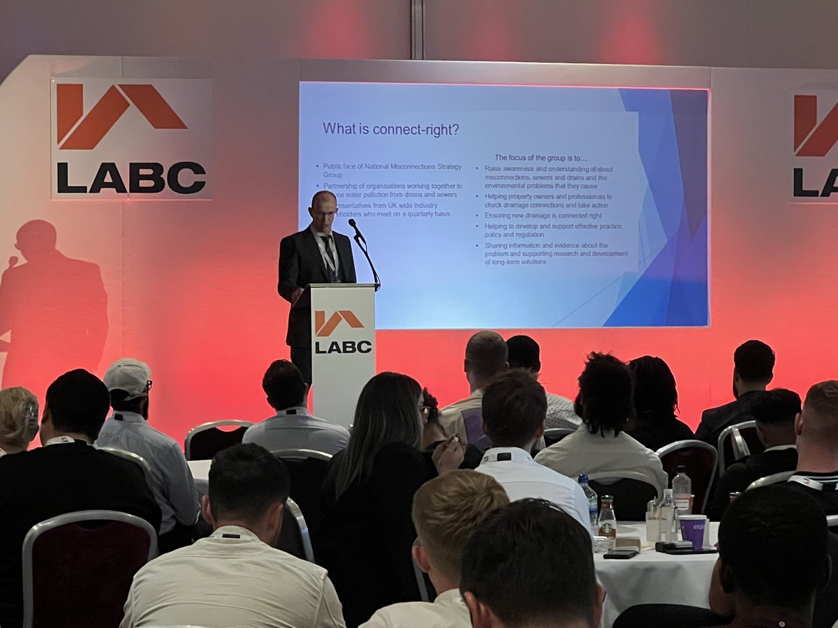 In our final technical presentation, Richard Davies is talking about the ConnectRight Group and their mission to prevent drainage misconnections. #drainage #buildwithus #LABCacademy #BuildingControl #PublicService <a href="/ConnectRightUK/">ConnectRight</a>