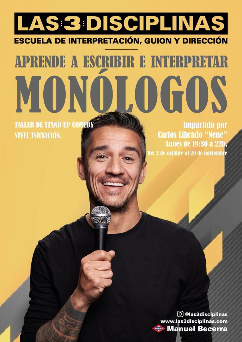 Ya estamos. Y queremos recordaros todo lo que hacemos.
Importante: al ser talleres hay pocas plazas (casi siempre). Así que si tienes curiosidad no dudes en pedirnos información, entrevista o directamente plaza.
las3disciplinas@gmail.com