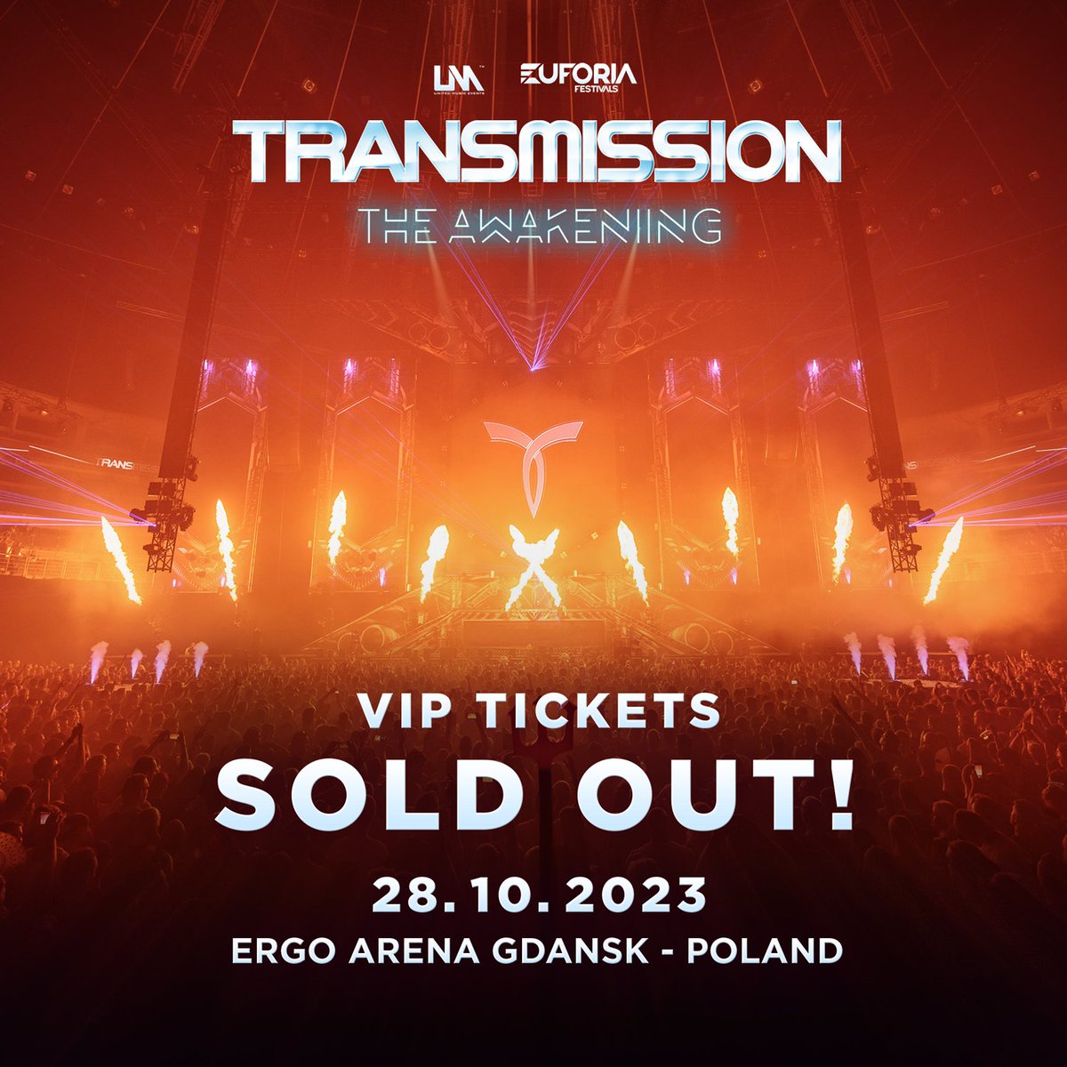 UnitedMusicPRG's tweet photo. Thank you for your interest in VIP tickets for Transmission Poland 2023. VIP tickets are now officially sold out! β¨
π REGULAR TICKETS π https://t.co/9cA3HOimkO
#TMPL23 #weareonthemission #TransmissionFestival #Poland #Gdansk #ErgoArena https://t.co/7fHhE6twRu