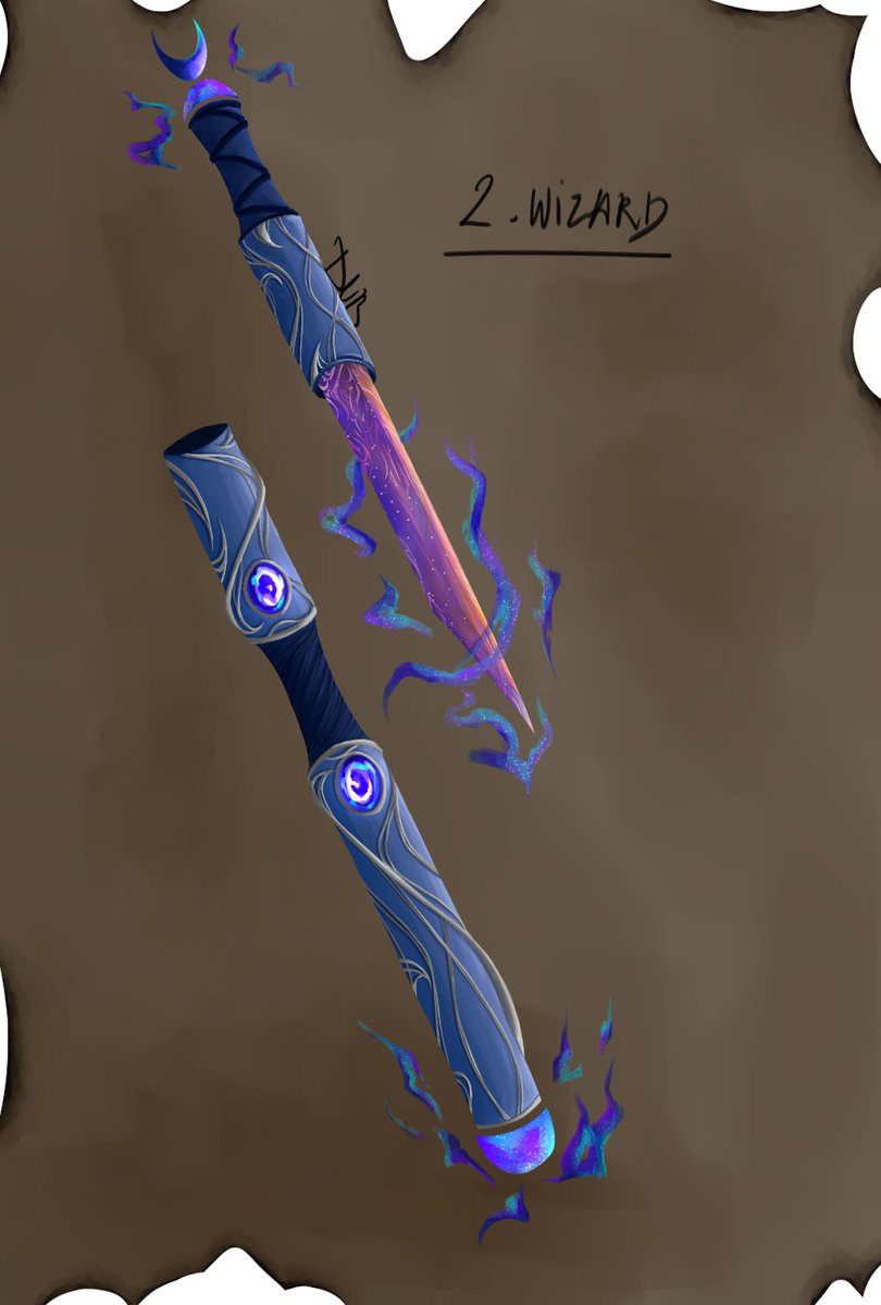 Well im late but there is my wizard "sword", an arcanic balde hidden in a staff

#Swordtember2023 #swordtember