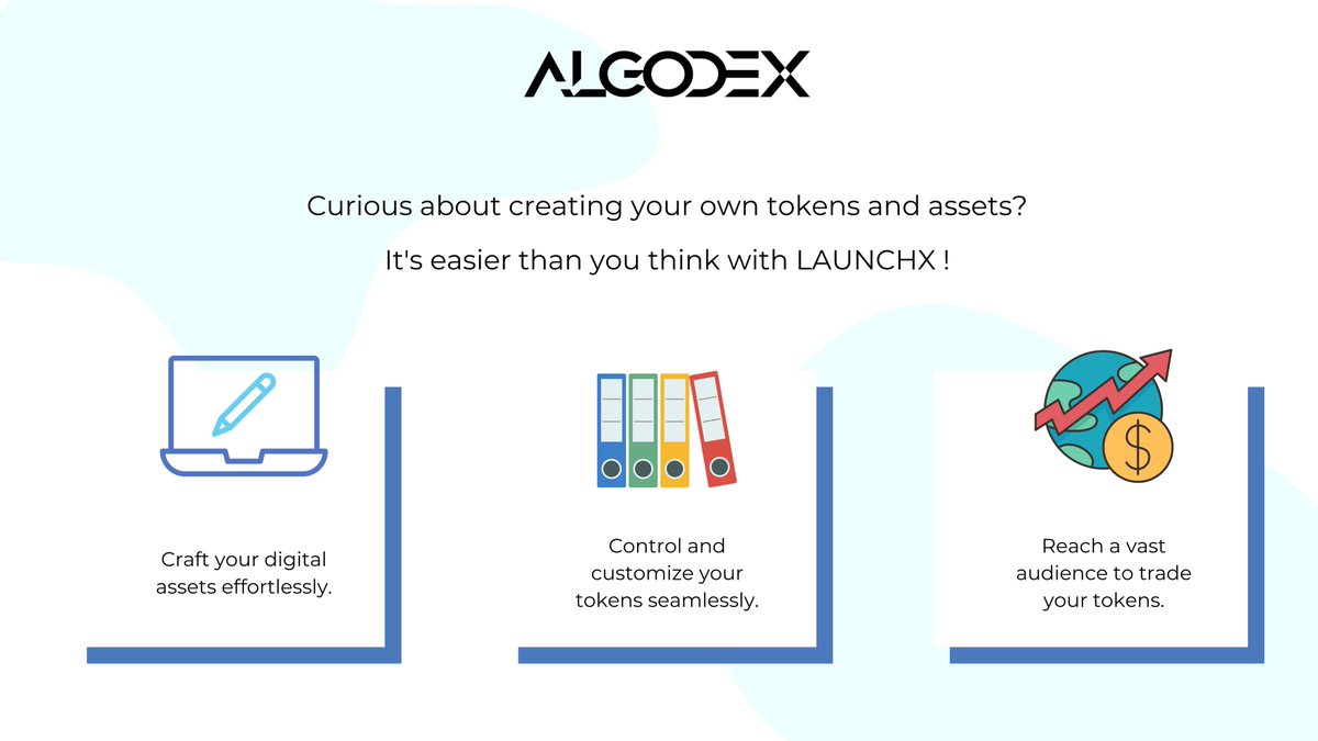 Craft Tokens with Precision, Gain Total Control, and Expand to a Global Audience - All Made Possible by Algodex LaunchX. Your Gateway to the world of blockchain technology!  

Join Now- app.algodex.com/launchpad/crea… 

 #launchX #Algodex #Algorand  #tradelikeapro