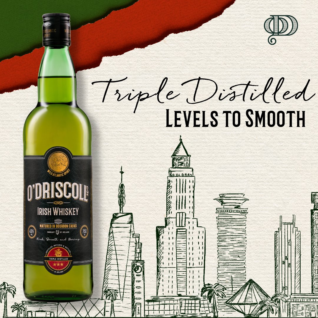 Kenya, the wait is over! O'Driscolls Irish Whiskey, triple distilled and proudly delivering 'Levels To Smooth,' is now within reach. 🍀🥃🏴‍☠️​ 🛒- Available at @QuickmartKenya